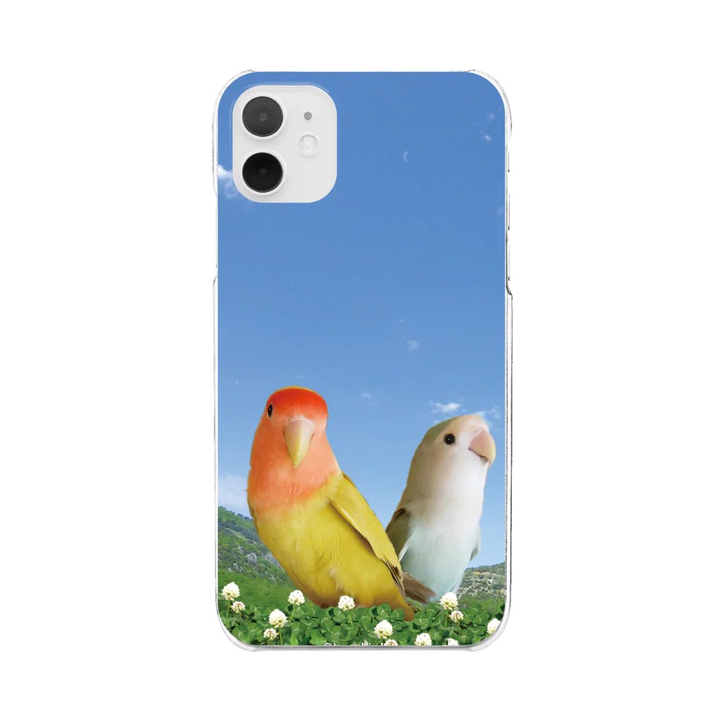 コザクラインコSHOP (kotorigoto/Lovebirdlove)のCLOVER_peir Clear Smartphone Case