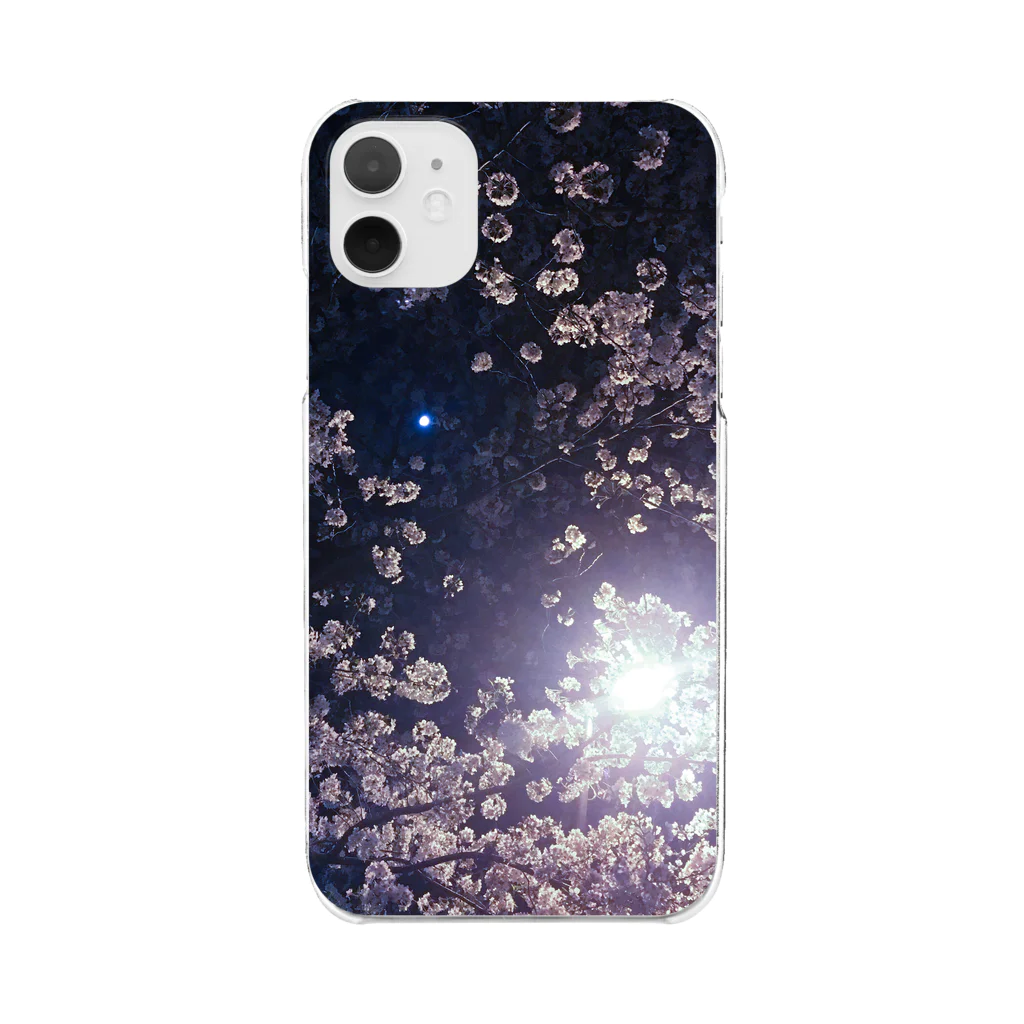 景フォトの夜桜フォト Clear Smartphone Case