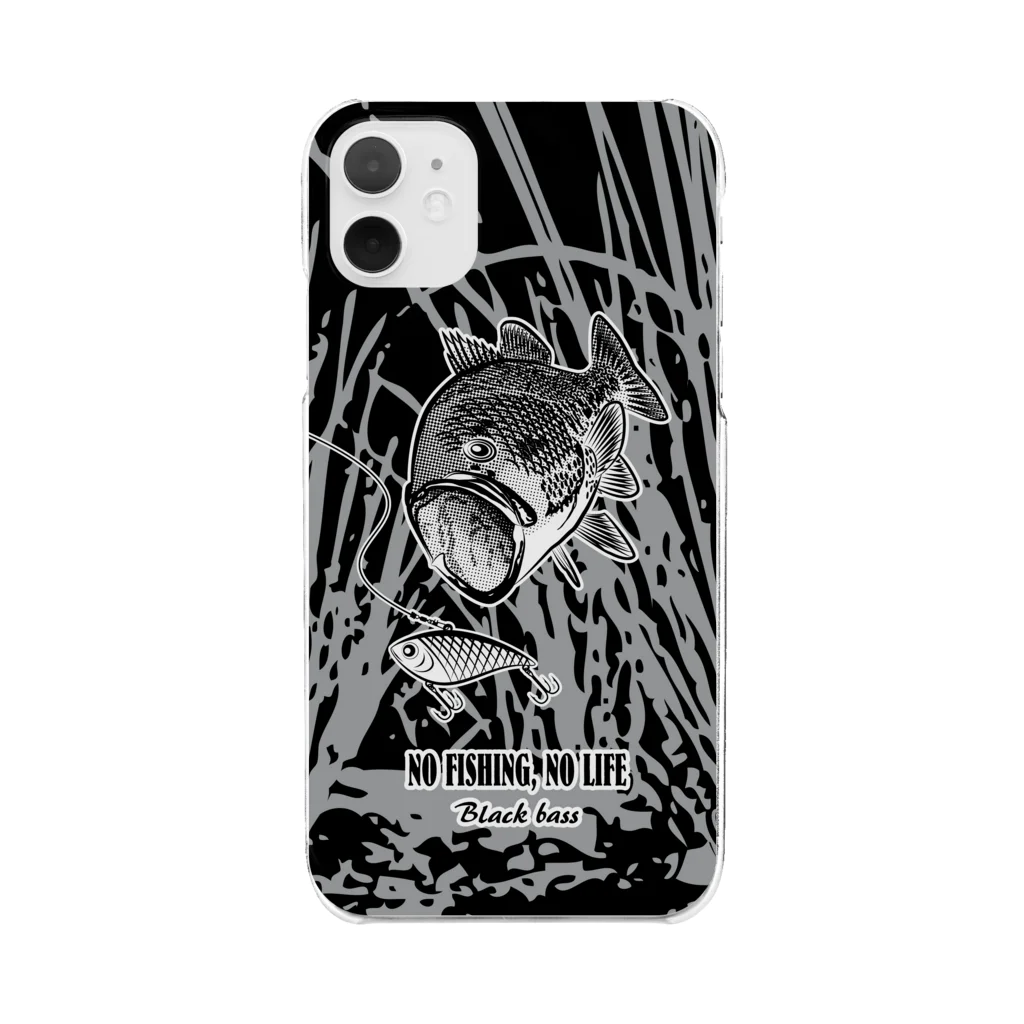 猫と釣り人のBLACK BASS2_1KIP Clear Smartphone Case