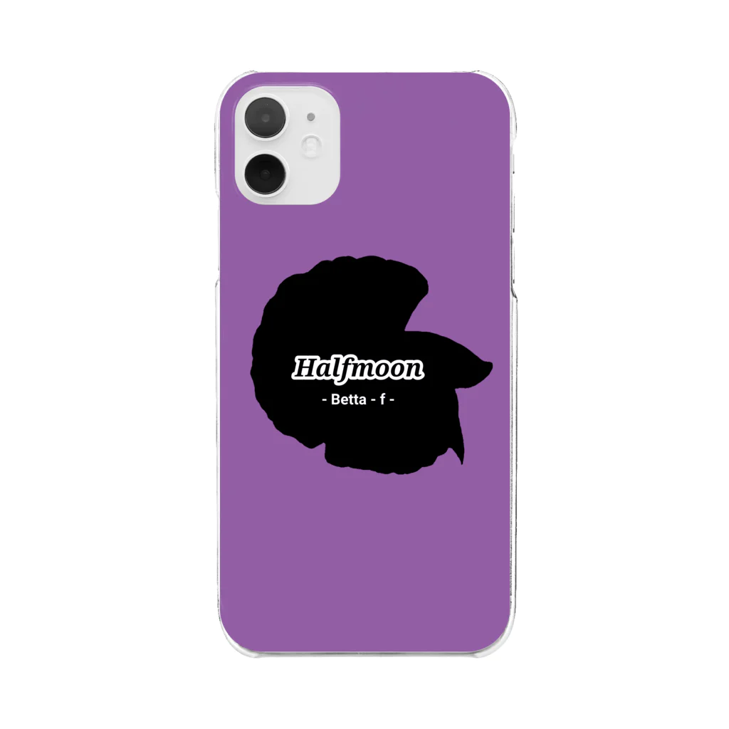 ☆ららくらら☆のHalfmoon Betta①Black(Mauve) Clear Smartphone Case