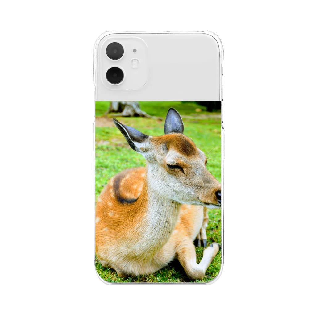 7500の眠そうな鹿さん Clear Smartphone Case