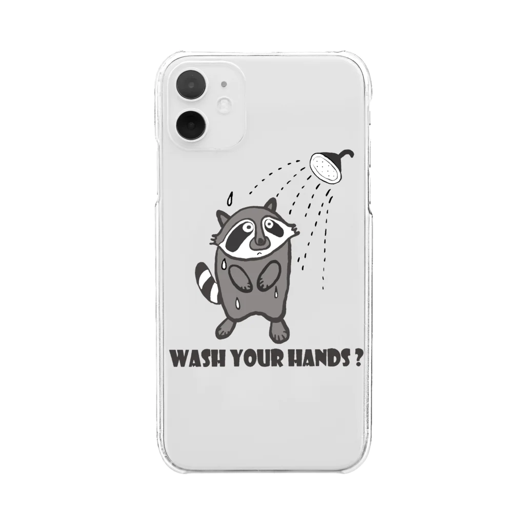 tamaccoのアライグマさん、手洗い？ Clear Smartphone Case