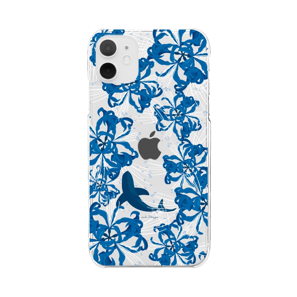 さかたようこ / サメ画家の碧の彼岸花を泳ぐサメ Clear Smartphone Case
