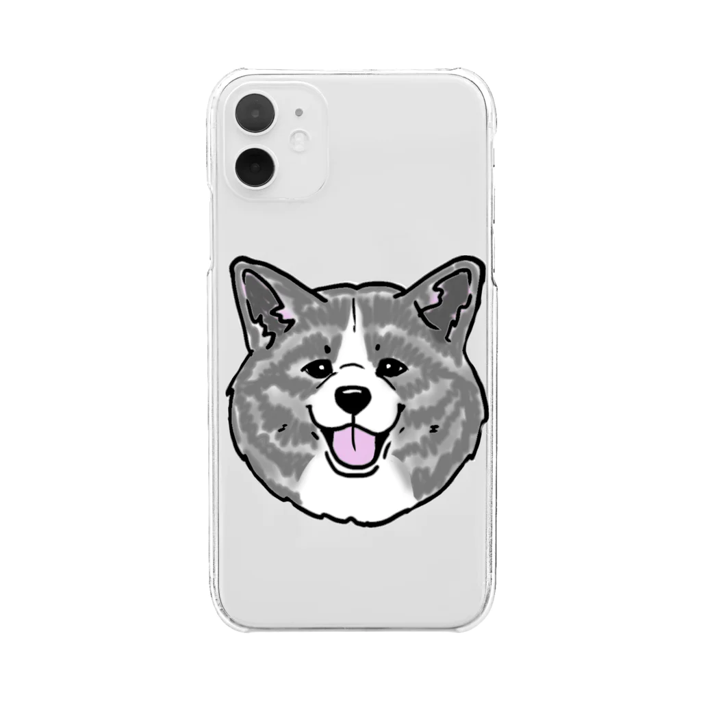 春風工房の秋田犬ハッピースマイル虎毛 Clear Smartphone Case