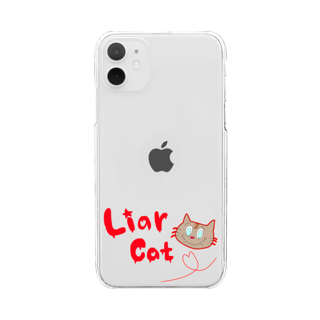 Shop LilyのLiar CatのiPhoneケース クリアスマホケース