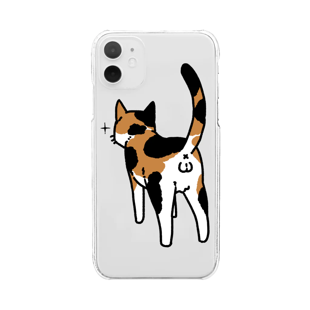 Riotoのねこけつω（三毛猫） Clear Smartphone Case