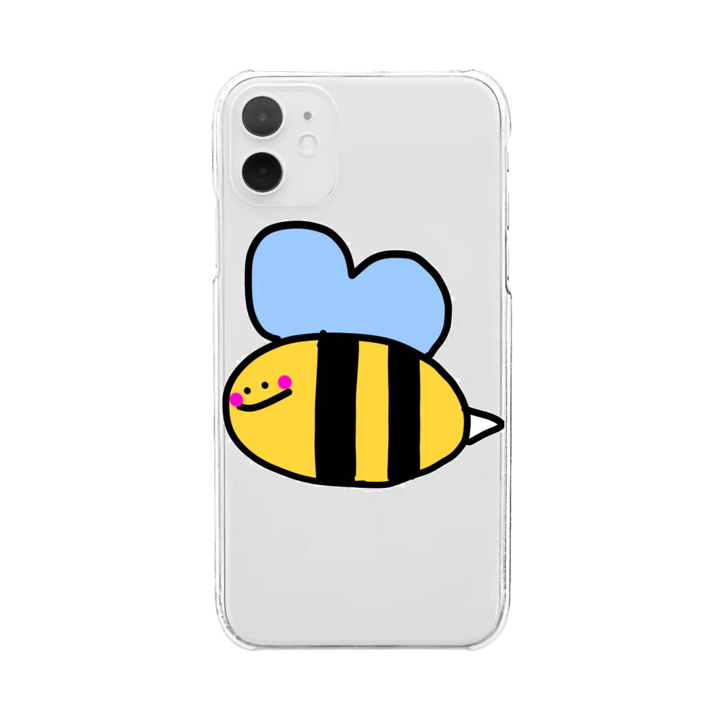 LoveAmooNのへんてこキャラクター はちさんの『びー』🐝💗 Clear Smartphone Case