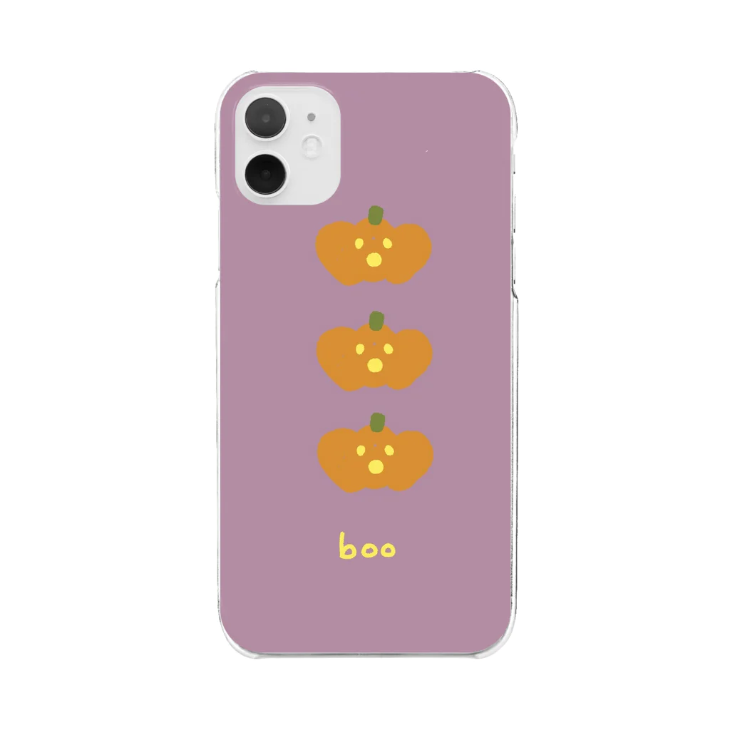 achi no design shop のboo. クリアスマホケース