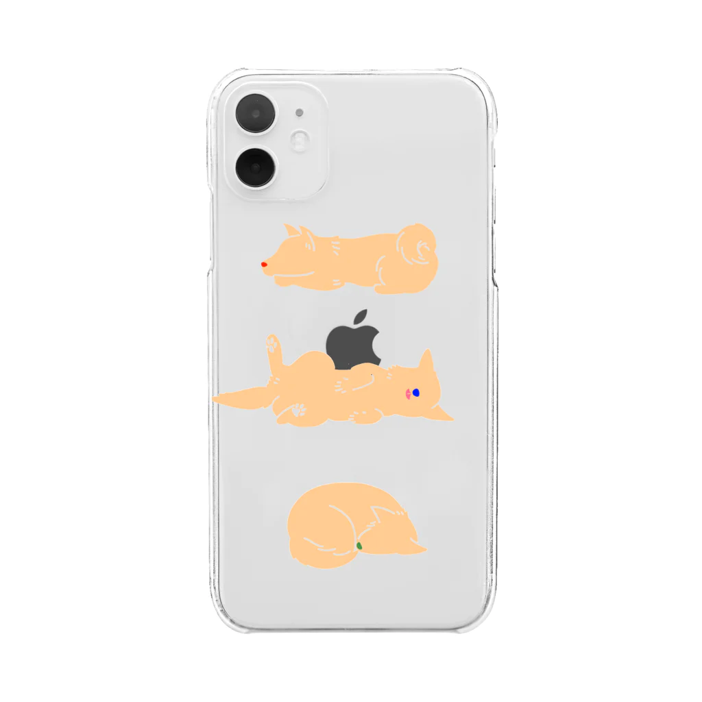 memo-s notesのsleeping dogs_シバイヌ Clear Smartphone Case