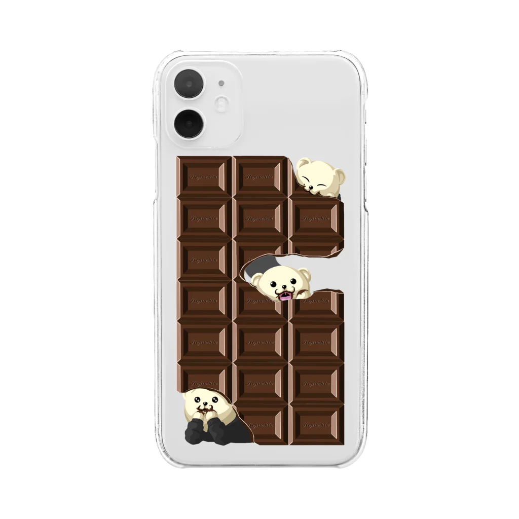 れぷちんのチョコレートれぷくま クリアスマホケース Clear Smartphone Case