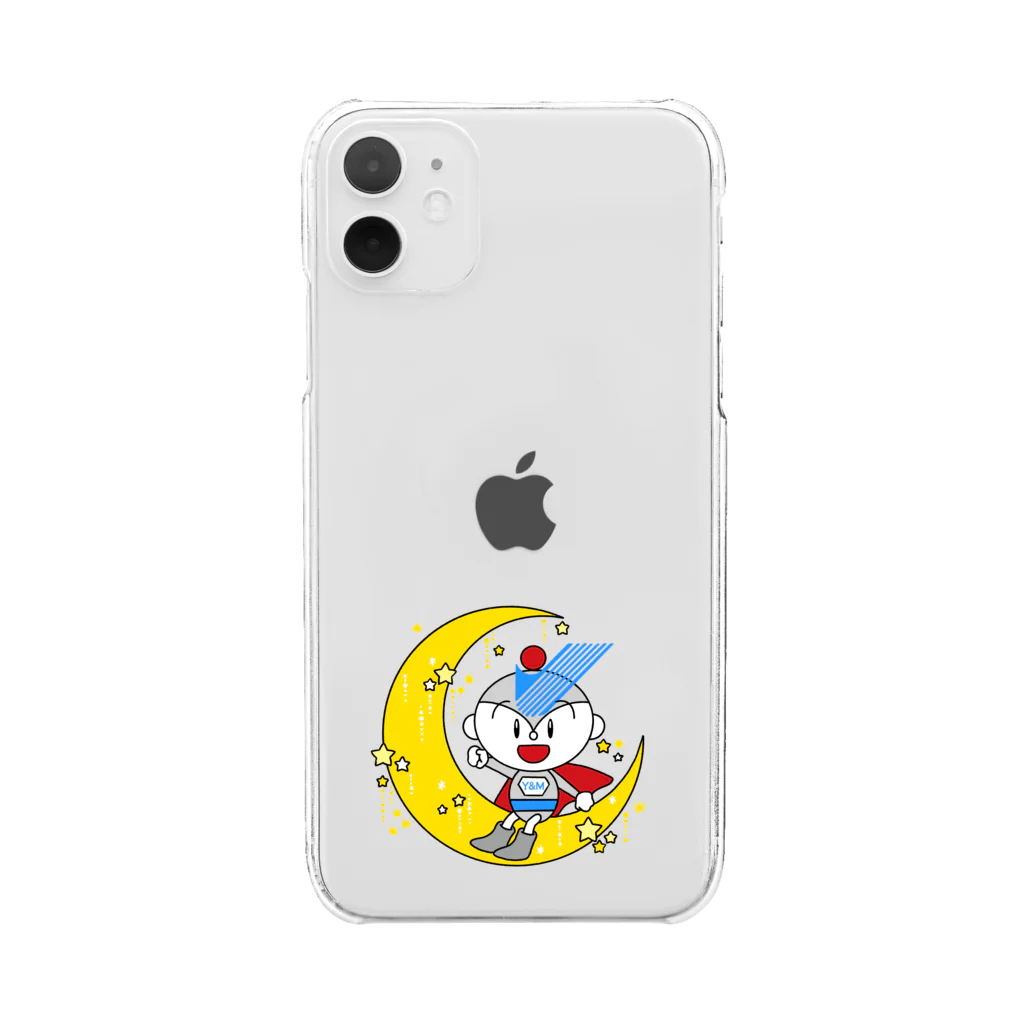 ユーミーマン_SUZURIショップのユーミーマンと三日月 Clear Smartphone Case