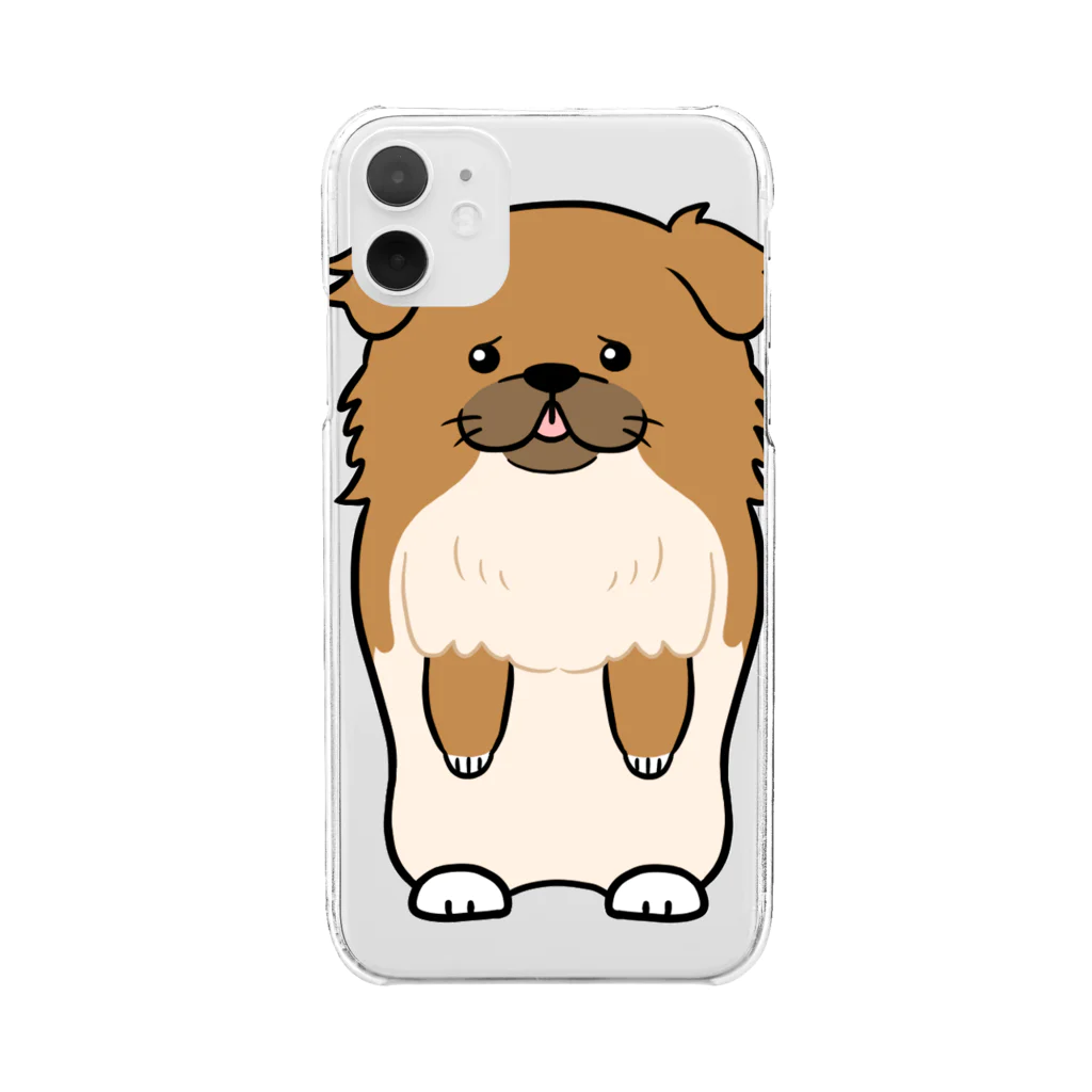 もりぴーと🎉強烈ぶさかわぴぐお🐶&コアちゃんグルメ🍔日記🐶🎉のスマホケースもぴぐお Clear Smartphone Case