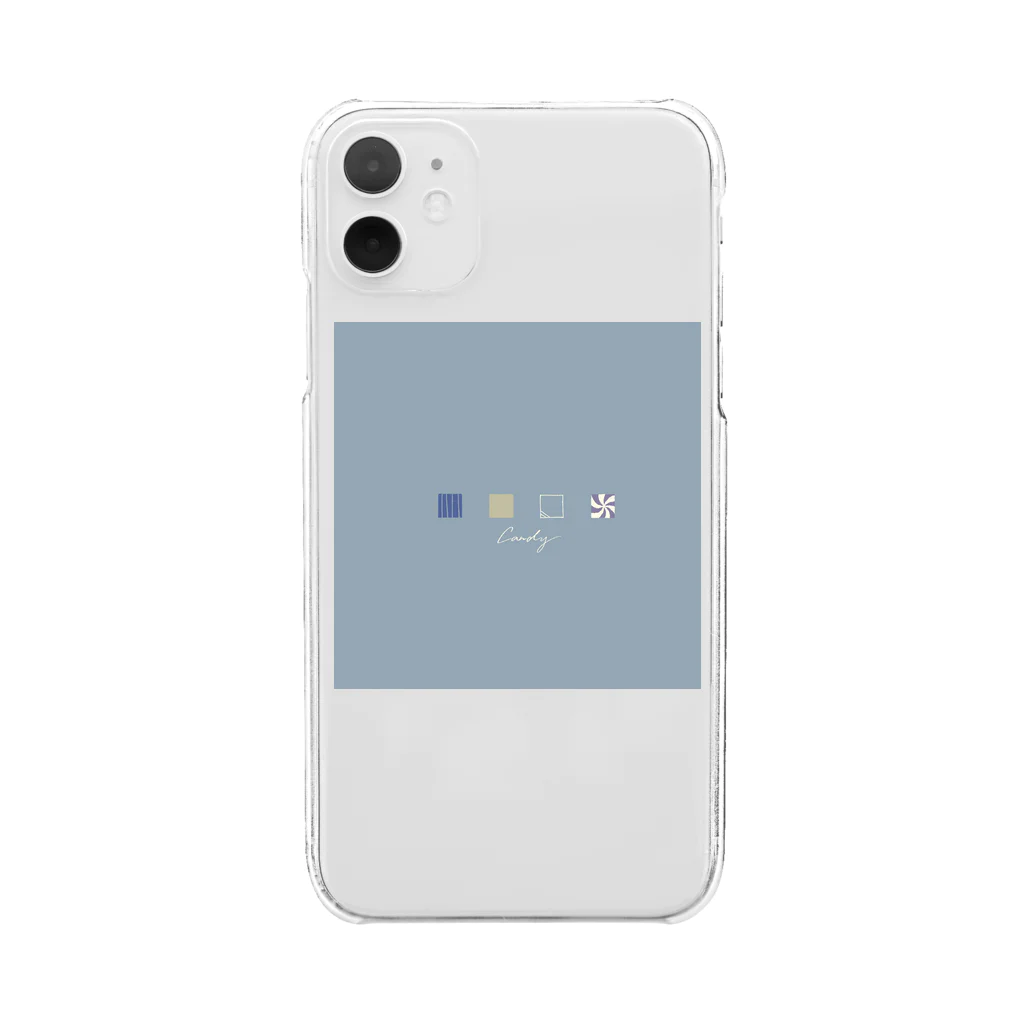 150.2°Cのkoro koro Candy-Blue Gray Clear Smartphone Case