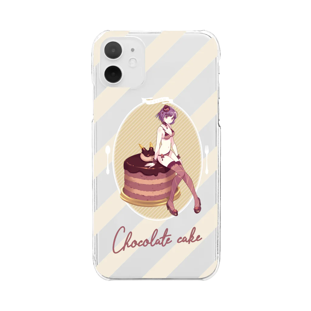 ERIMO–WORKSのSweets Lingerie phone case "Chocolate cake" クリアスマホケース