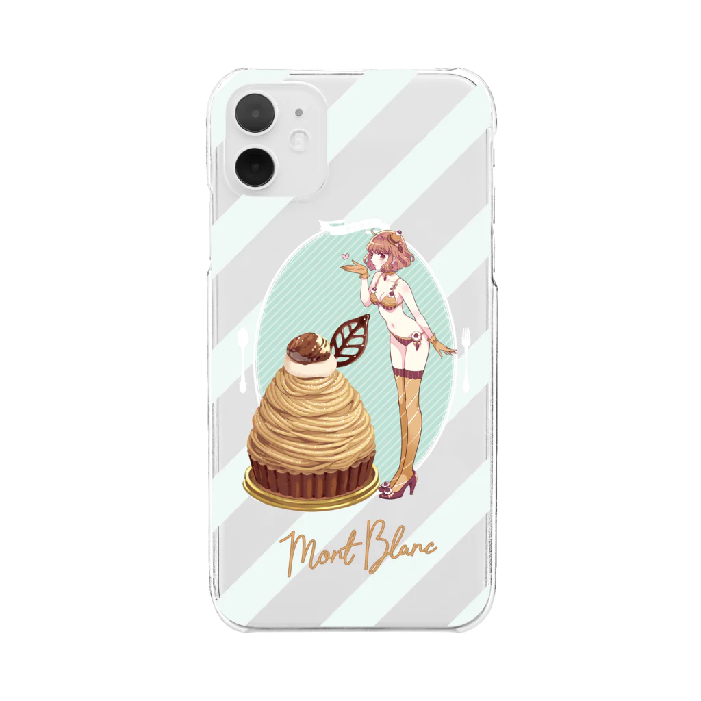 ERIMO–WORKSのSweets Lingerie phone case "Mont Blanc" 투명 스마트폰 케이스