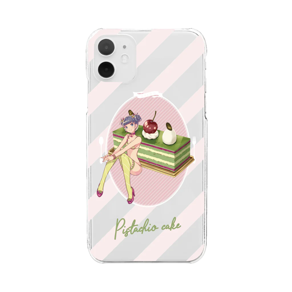 ERIMO–WORKSのSweets Lingerie phone case "Pistachio Cake" クリアスマホケース