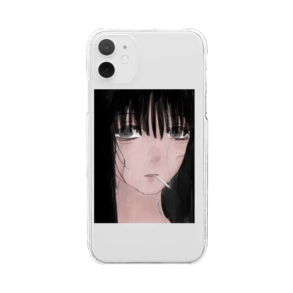 YuEの雨とタバコ Clear Smartphone Case