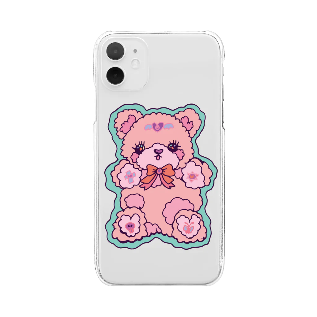 imetaso shopのもこもこくまちゃ Clear Smartphone Case