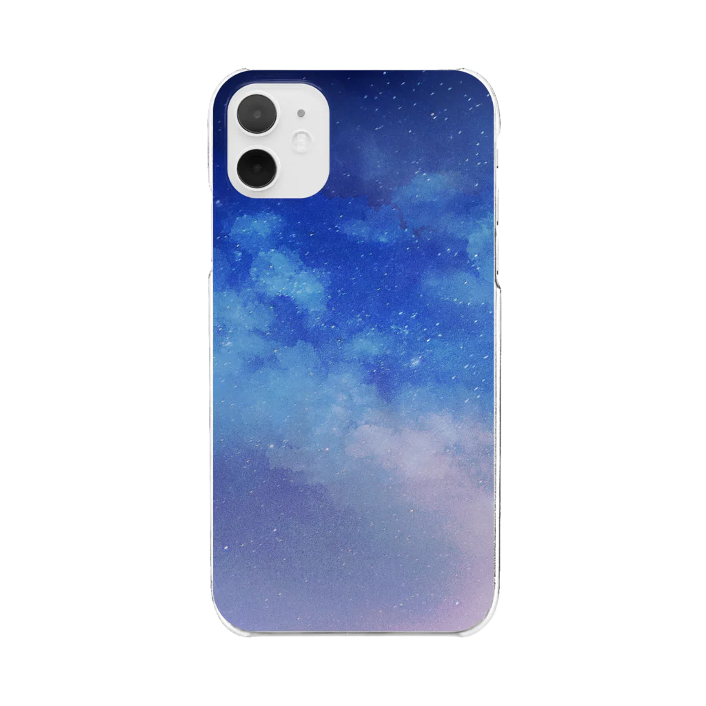 緋色くまの星空 Clear Smartphone Case