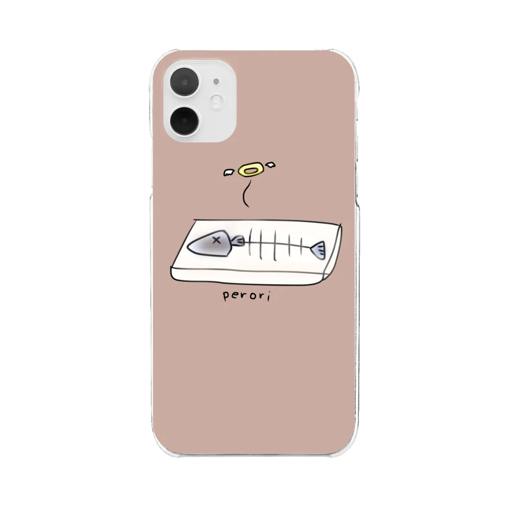 ゆえりゃんせのこんがり焼き魚(ぺろり)モカ Clear Smartphone Case