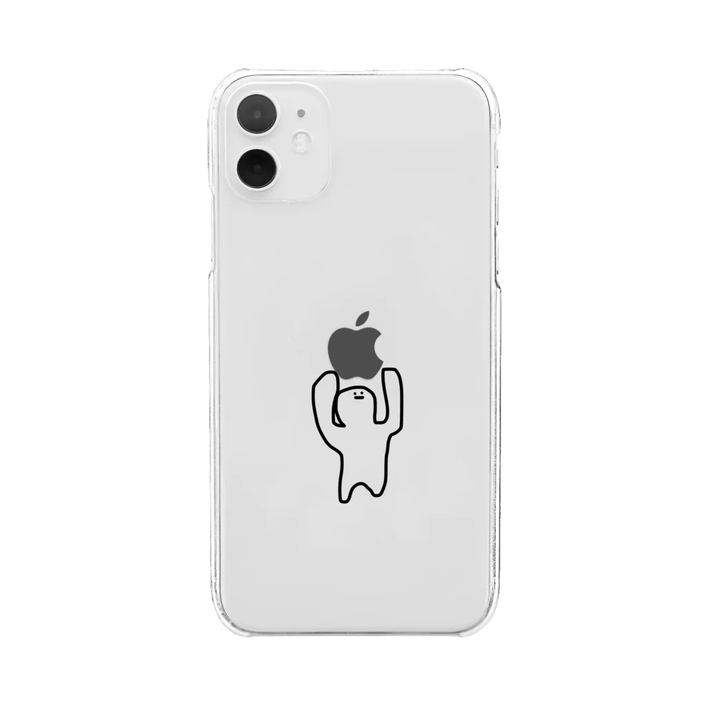 もちもちくんのりんごもちあげくん Clear Smartphone Case