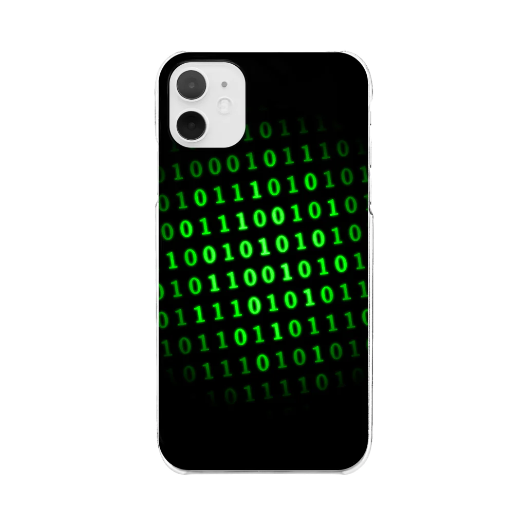 DograveのBinary Number phone case Green クリアスマホケース
