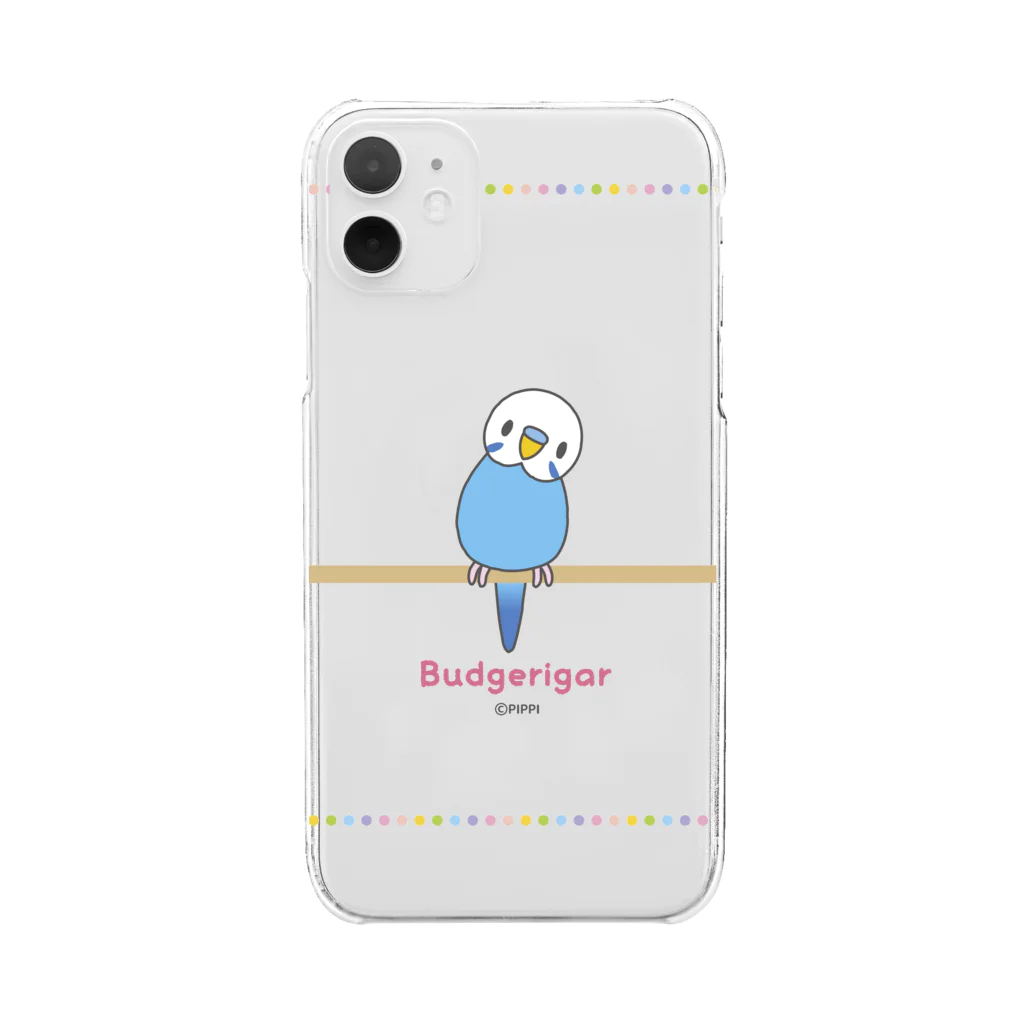 ぴっぴの巣♪ ＊セキセイインコ＊のブルー男の子＊セキセイインコ＊ Clear Smartphone Case