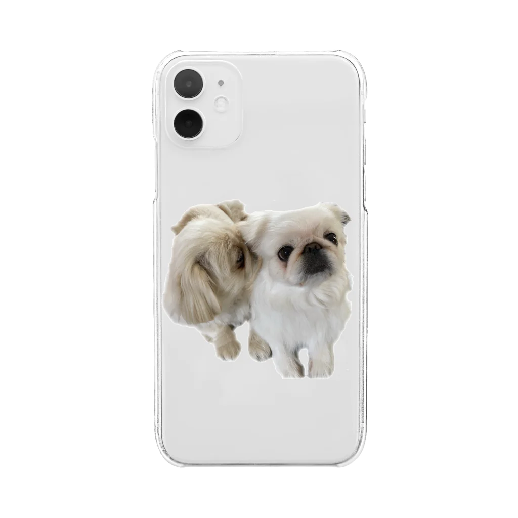 ペキ&シーのペキニーズ犬　すもも&こむぎ Clear Smartphone Case