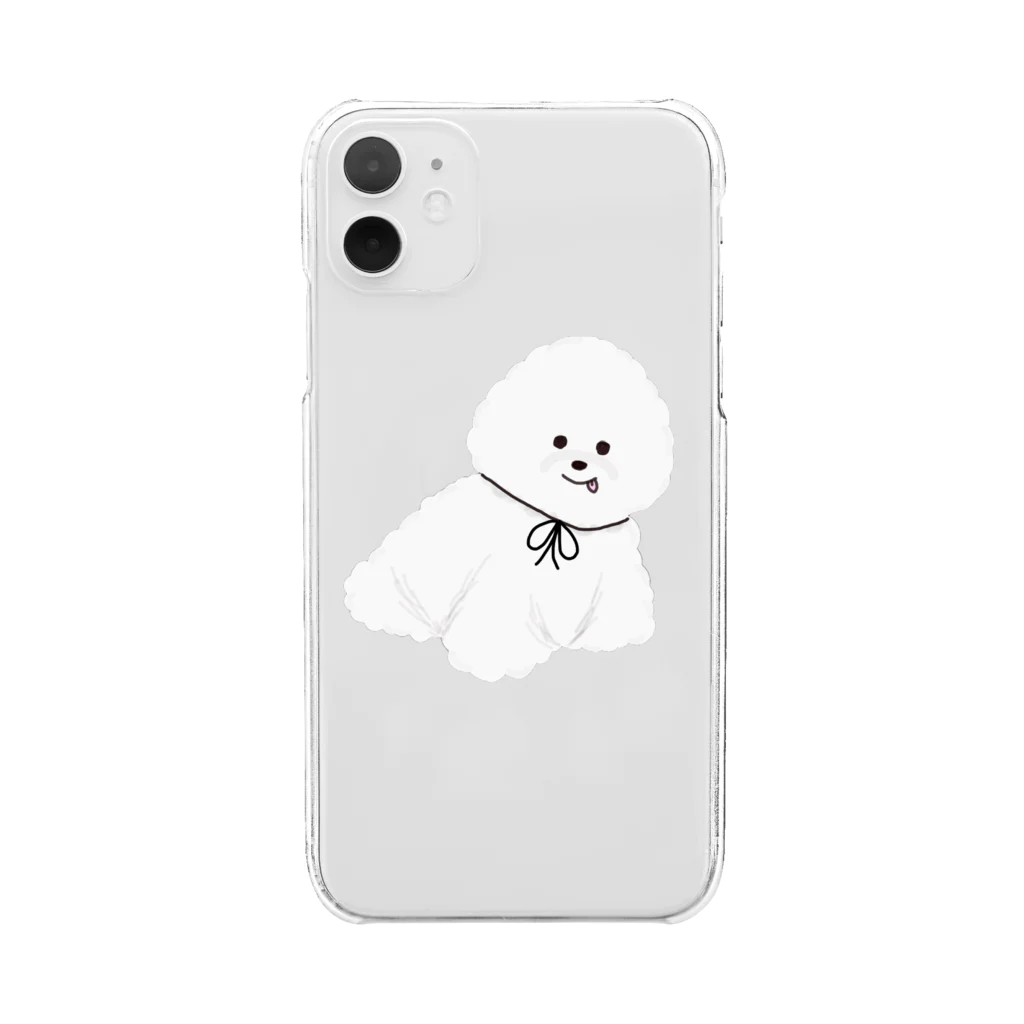 小さな世界のふわもこ犬ビションフリーゼ Clear Smartphone Case