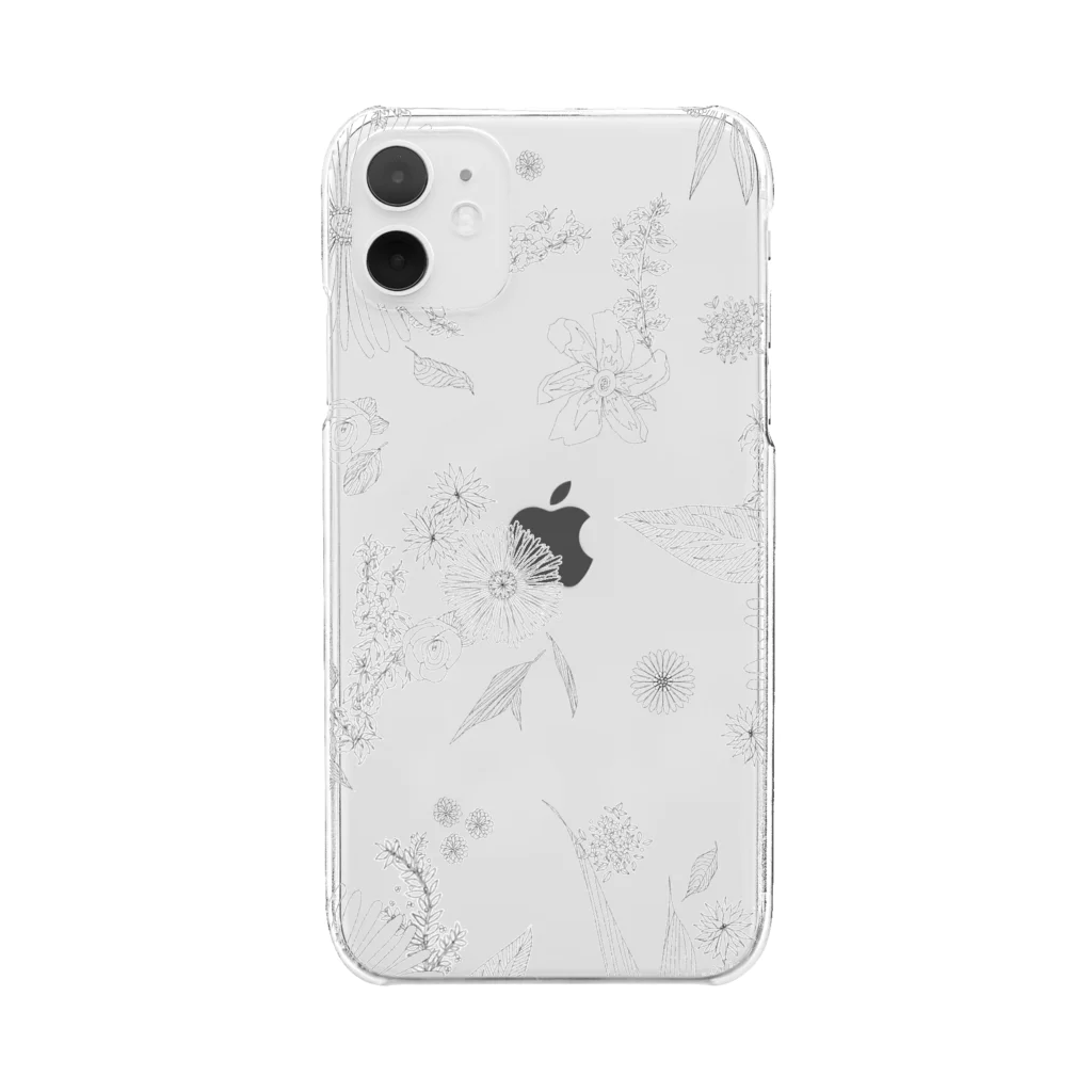 PLUMＭOONのお嬢様の花柄シリーズ Clear Smartphone Case