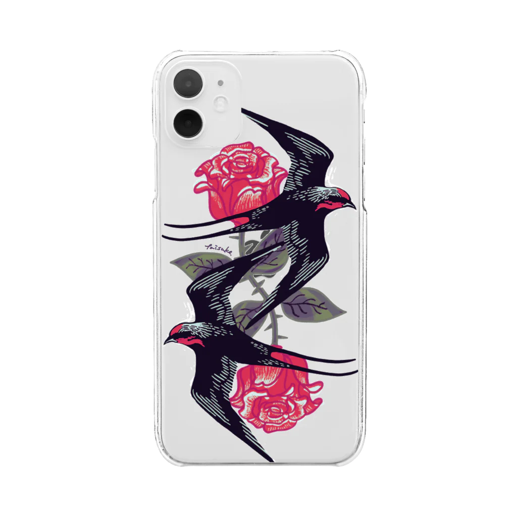 BOW WOWのswallows iPhone Case クリアスマホケース