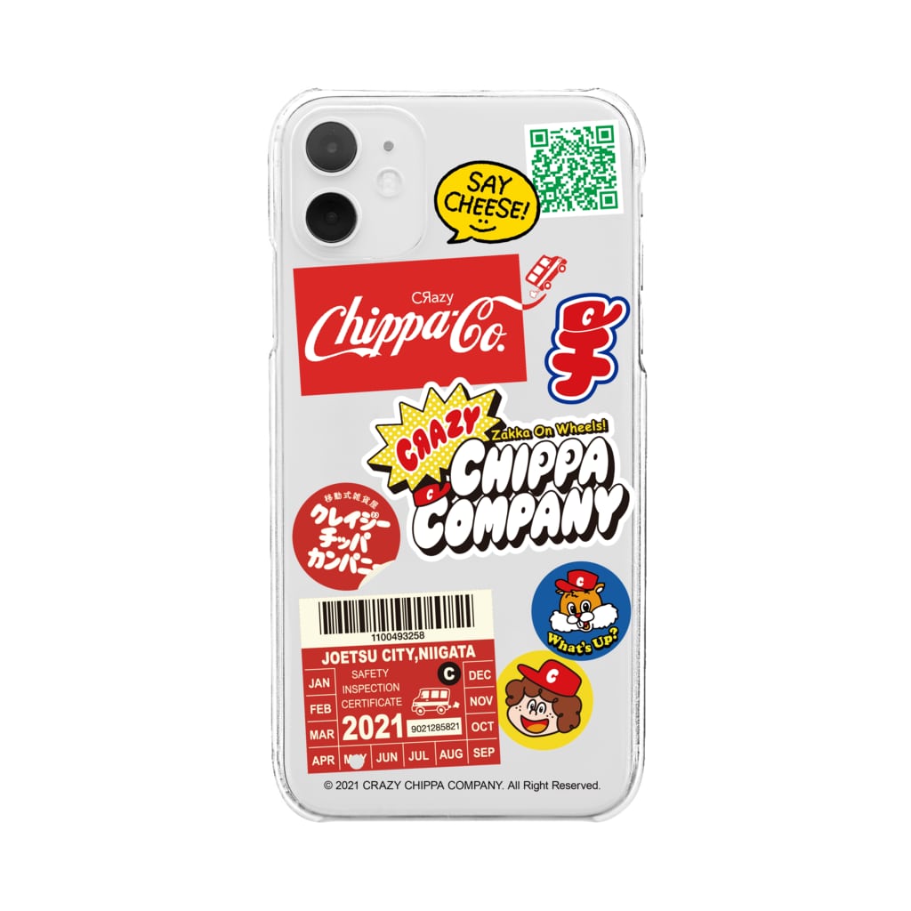 ステッカーぺたぺた風ケース Iphone11サイズ クレイジーチッパカンパニー Crazy Chippa Company のクリアスマホケース Iphoneケース 通販 Suzuri スズリ