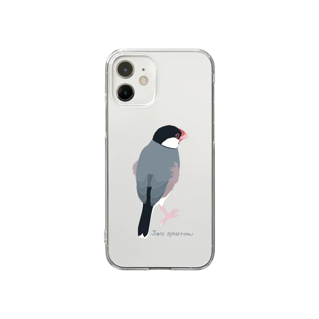 文鳥中心のたそがれ桜文鳥 Clear Smartphone Case