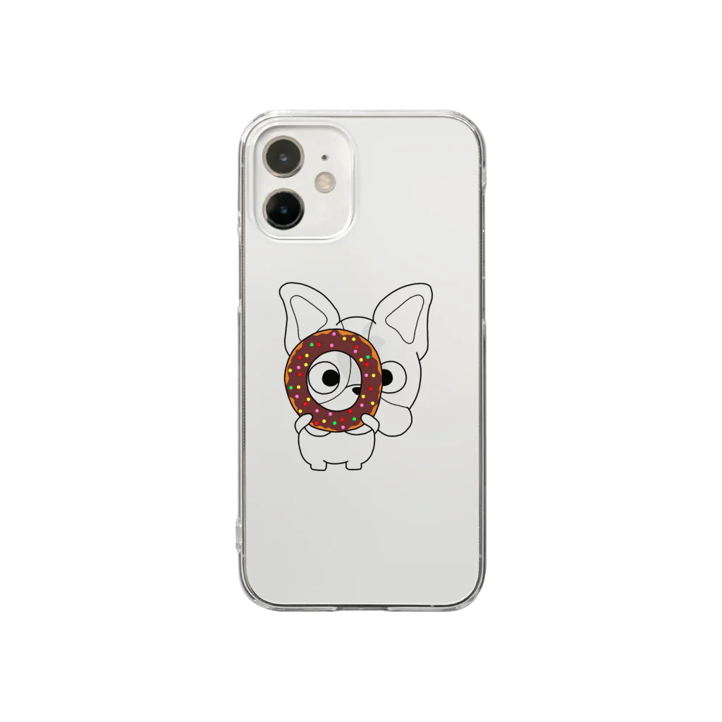 LINEスタンプのChai♡のゆる犬3×ドーナツ Clear Smartphone Case