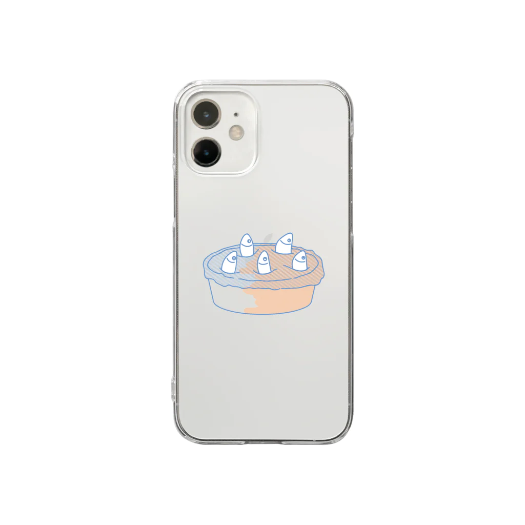 イギリスのあの魚が刺さったパイ（Blue） Clear Smartphone