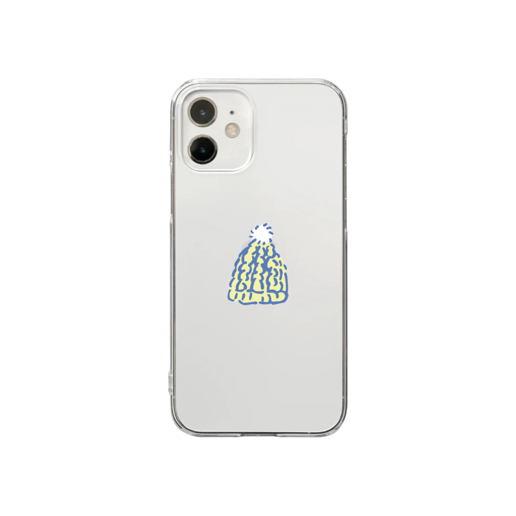 lycoのニット帽（青ときいろ） Clear Smartphone Case