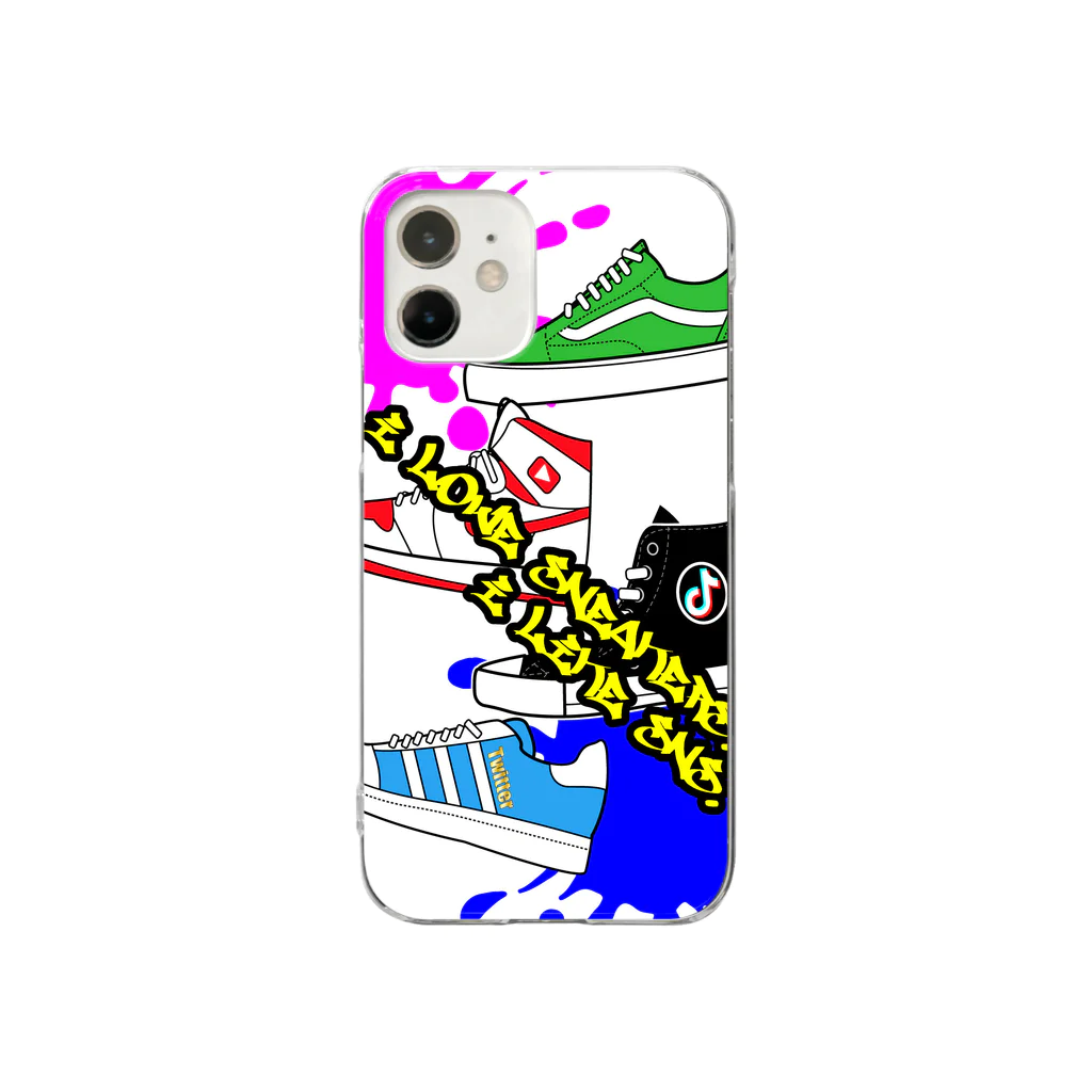 カクウレコードのI Love Sneakers.I Like SNS. Clear Smartphone Case