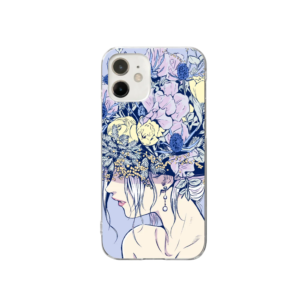 ホリプーイラストショップのFlower girl Clear Smartphone Case