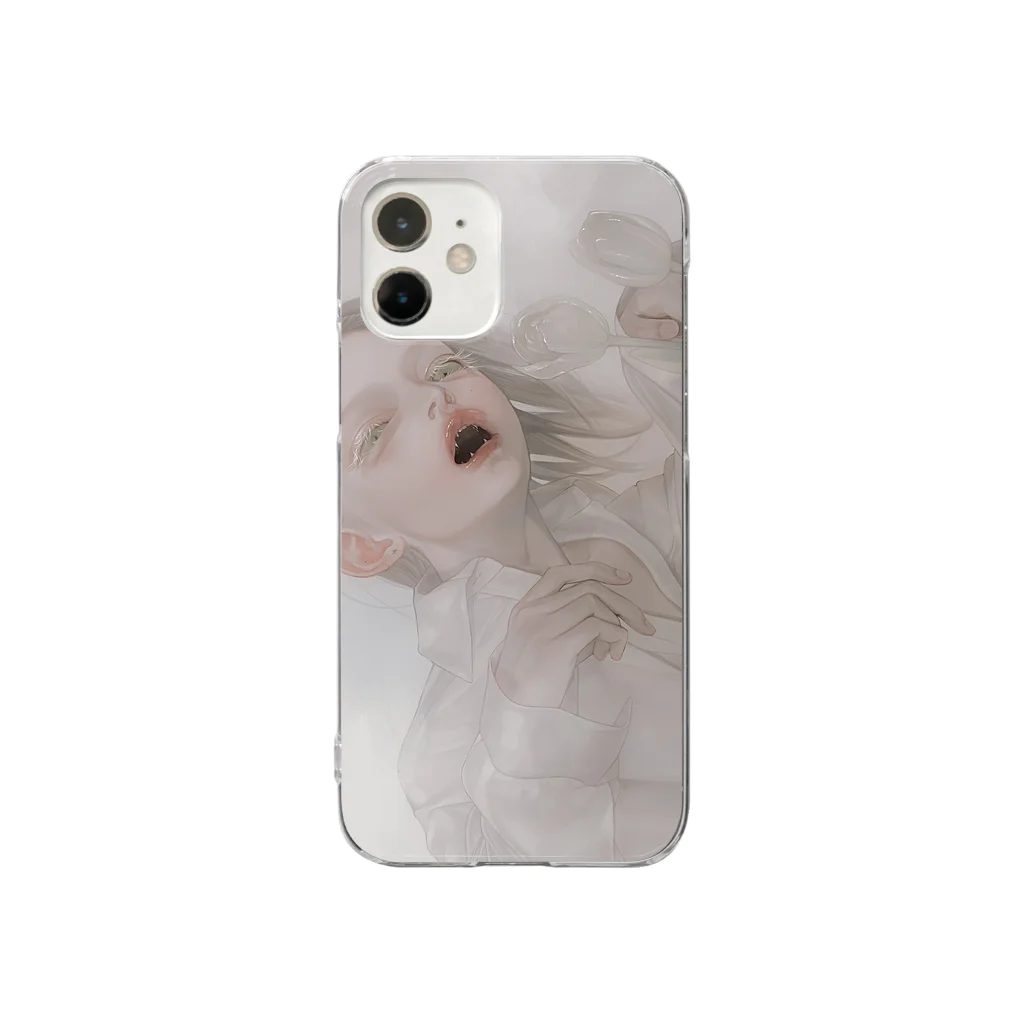 烏帽子 眇眼のねこち Clear Smartphone Case