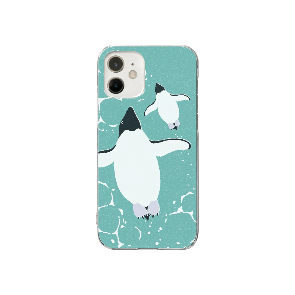 123izmの泳ぐアデリーペンギン Clear Smartphone Case