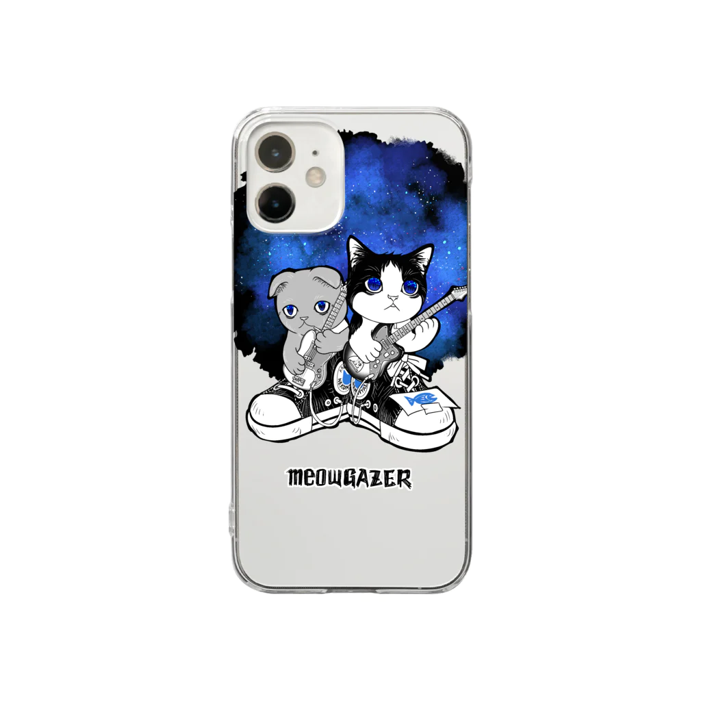 nya-mew（ニャーミュー）のミューゲイザー (meowGAZER) Clear Smartphone Case