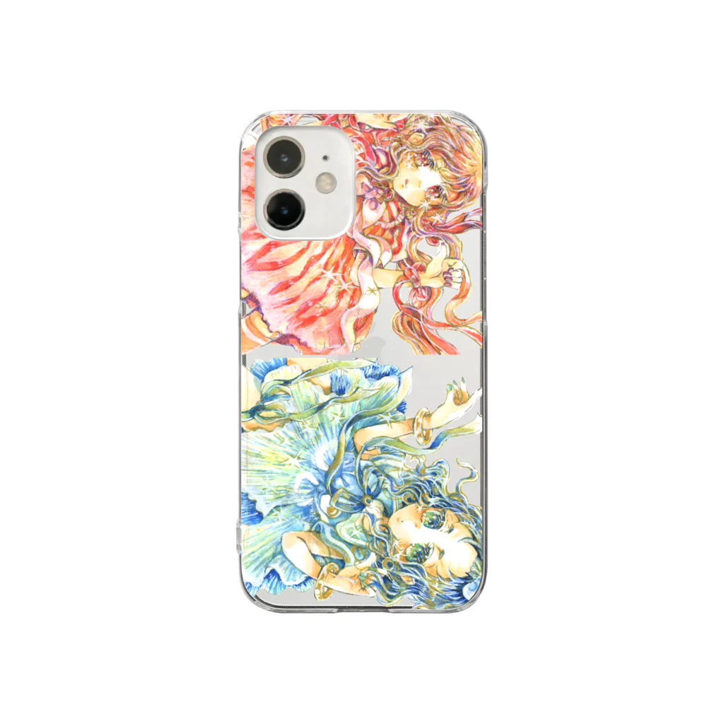 WORLDCHANGER_suzuriの赤海月・水海月 Clear Smartphone Case