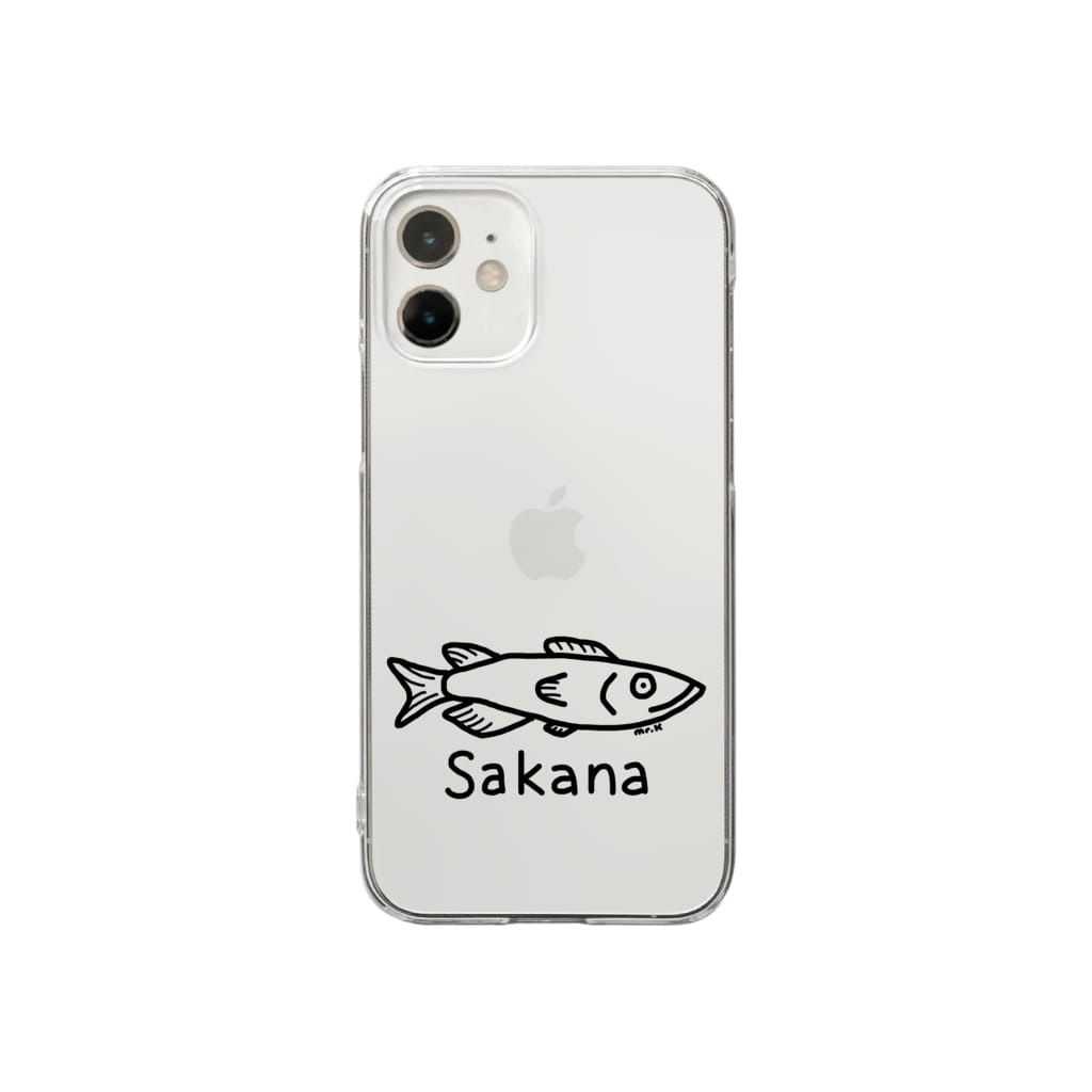 Sakana 魚 黒デザイン Mrkshirtsのクリアスマホケース Iphoneケース 通販 Suzuri スズリ