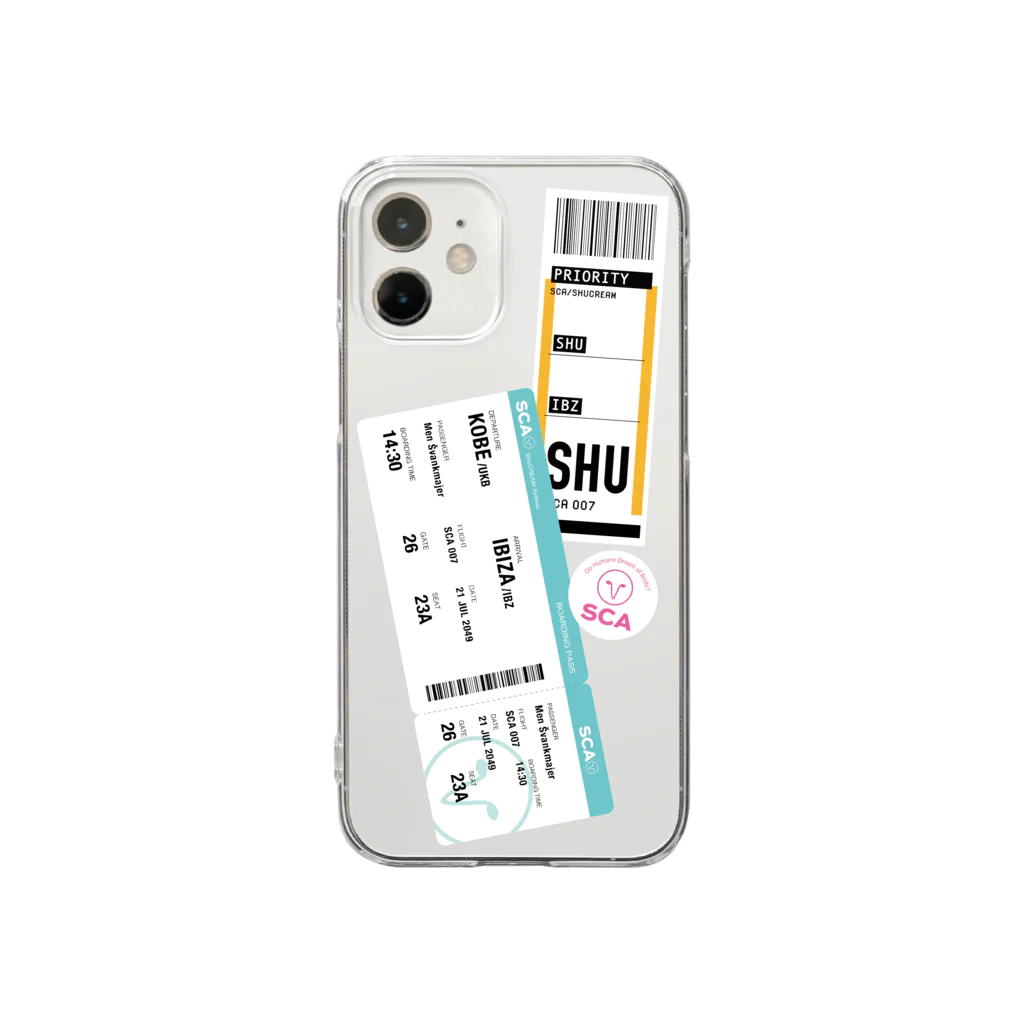 SHOP by bonustraxxのShuCREAM Airlines 夢の島へのチケット Clear Smartphone Case