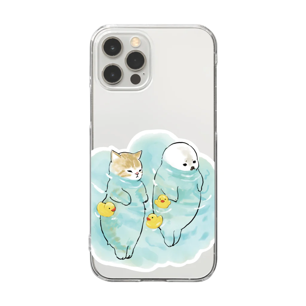 mofusandの海とにゃんこ Clear Smartphone Case