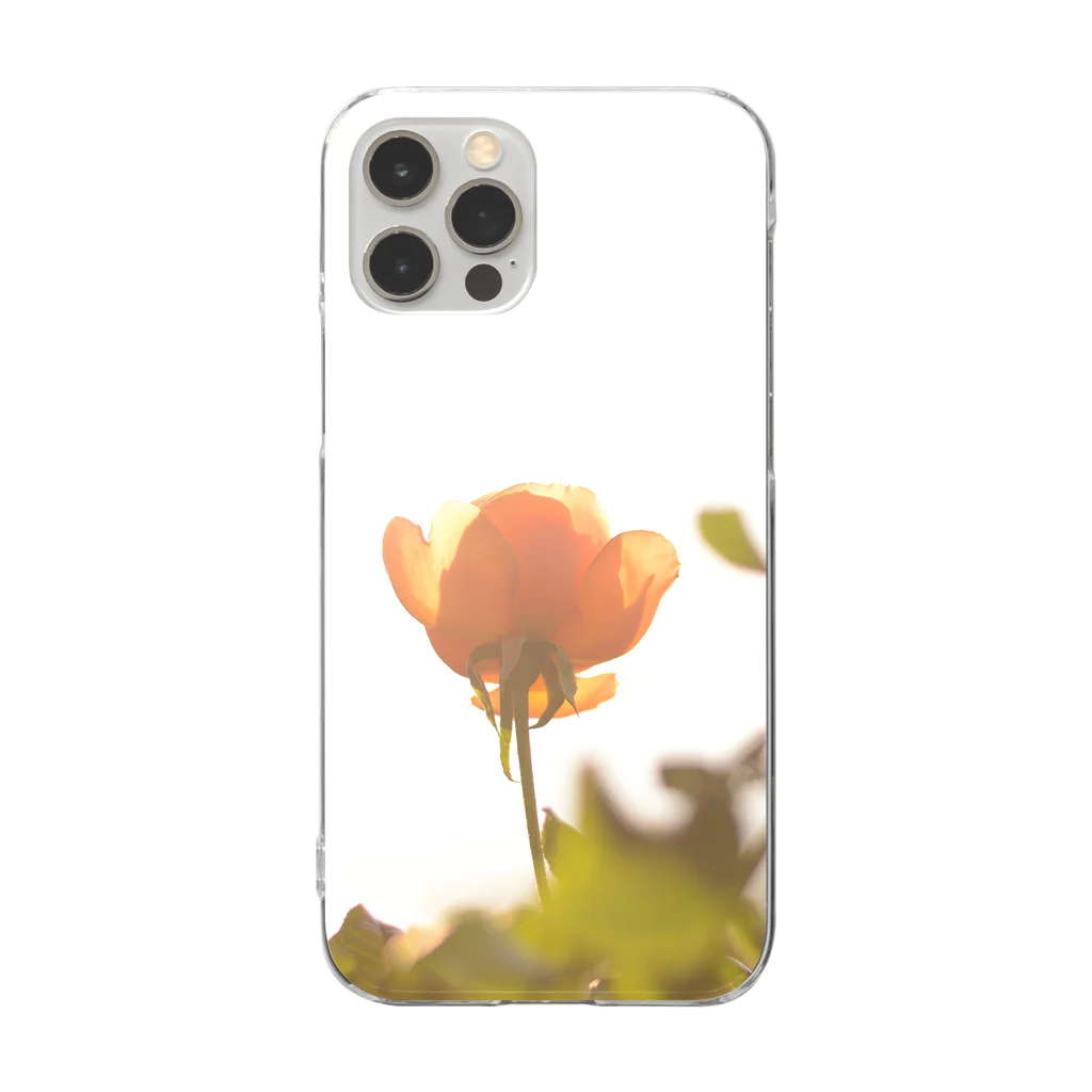 ゆうフォトクラブの逆光の薔薇 Clear Smartphone Case