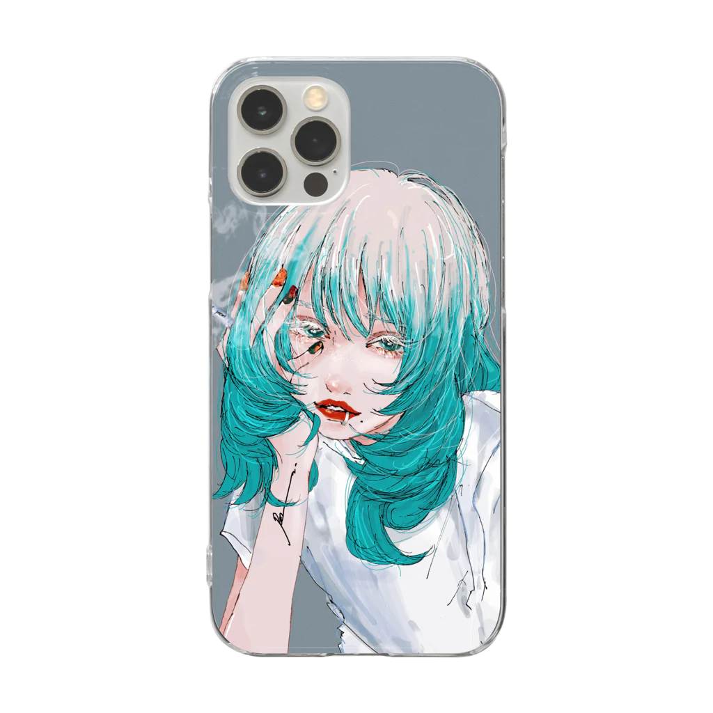 Ran.のWolf Girl Clear Smartphone Case