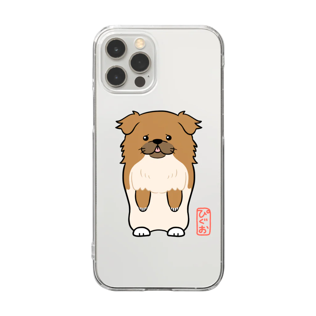 もりぴーと🎉強烈ぶさかわぴぐお🐶&コアちゃんグルメ🍔日記🐶🎉のクリアスマホもぴぐお Clear Smartphone Case