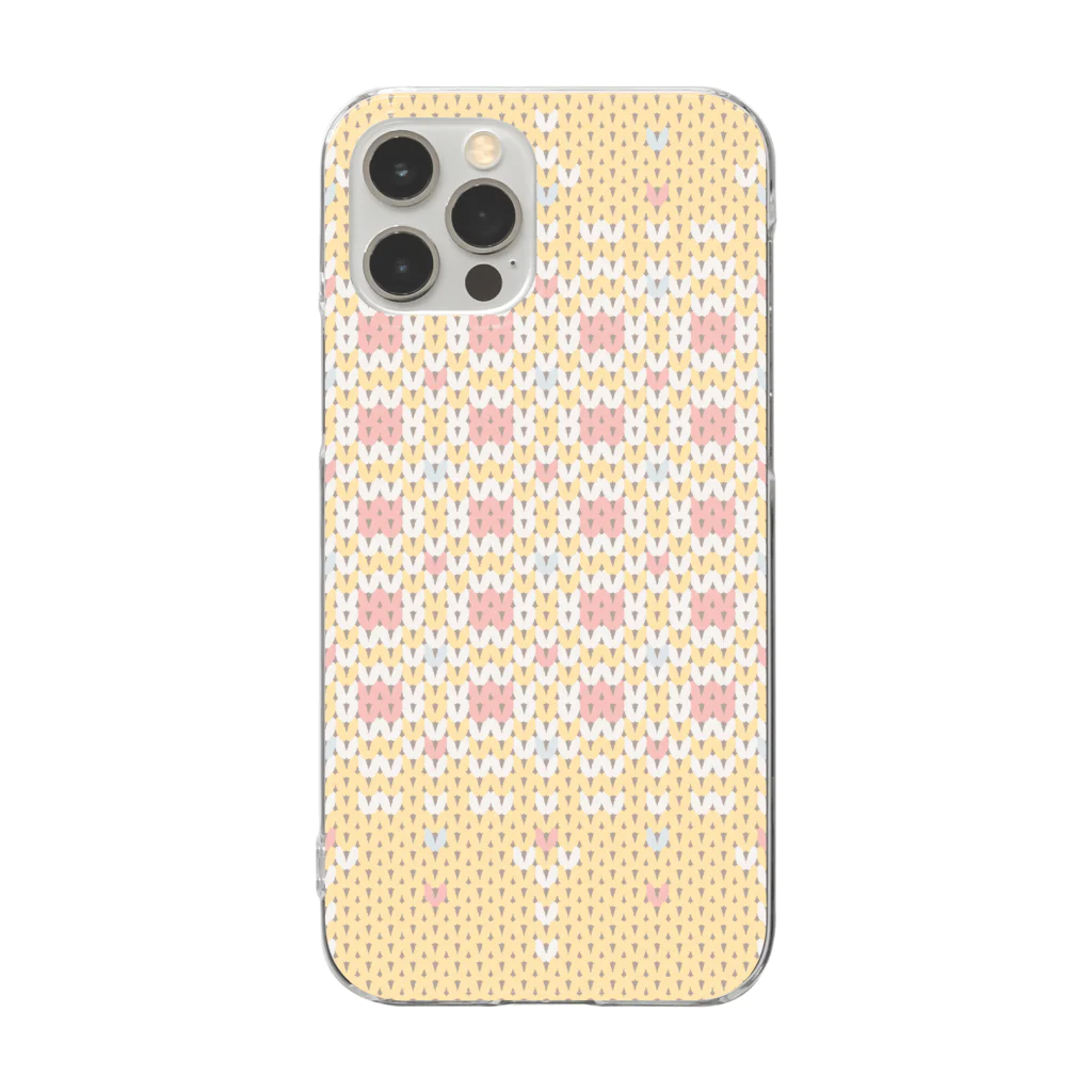 イラスト MONYAAT のDZ102 編み物風ドットイラスト*おはなばたけ Clear Smartphone Case