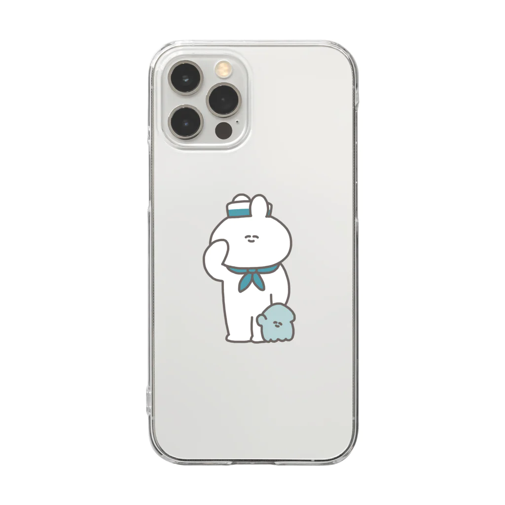 ナポリのSUZURIの水兵うさちゃん Clear Smartphone Case